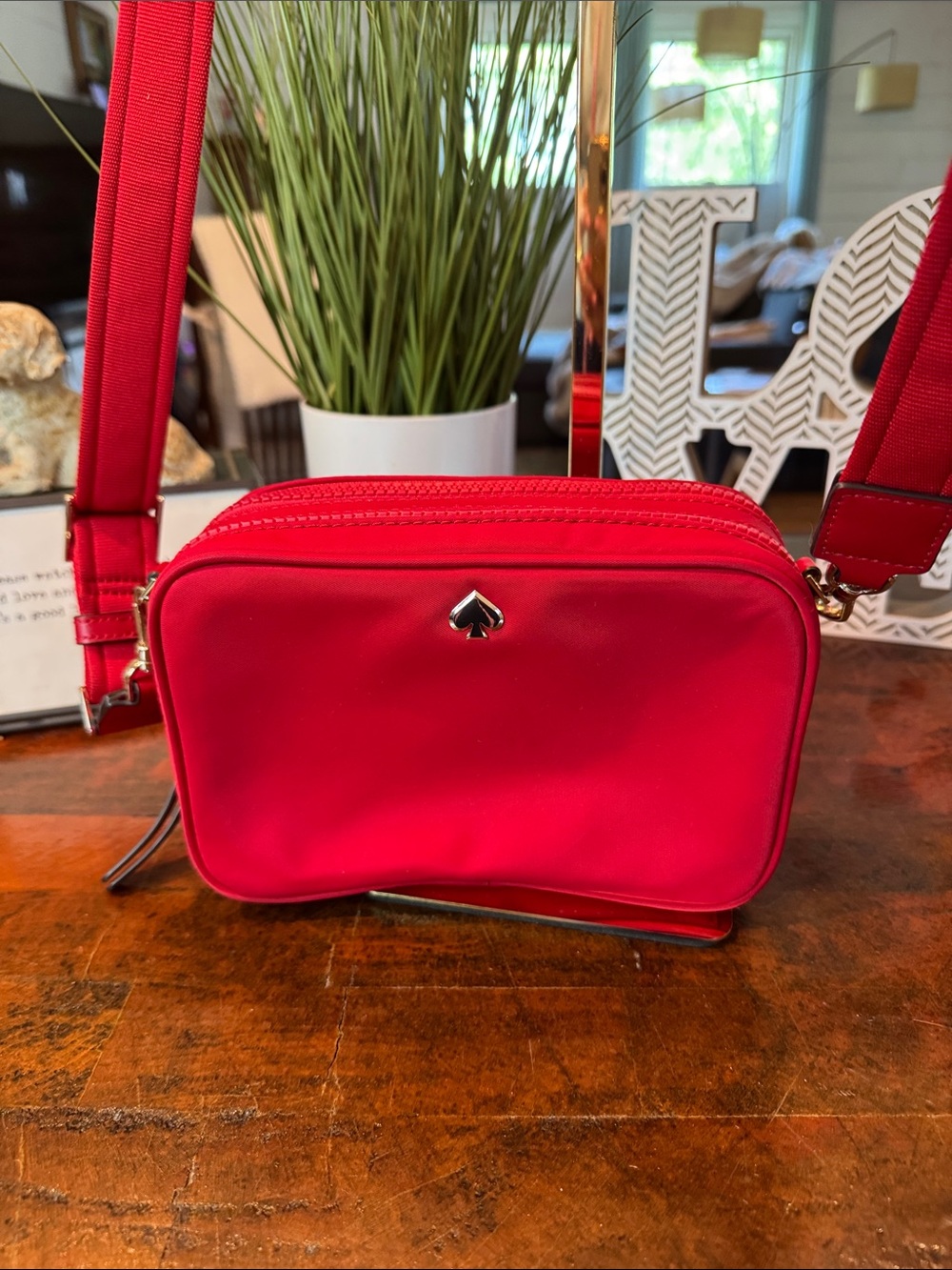 💕kate spade Bright Red Crossbody Camera Bag